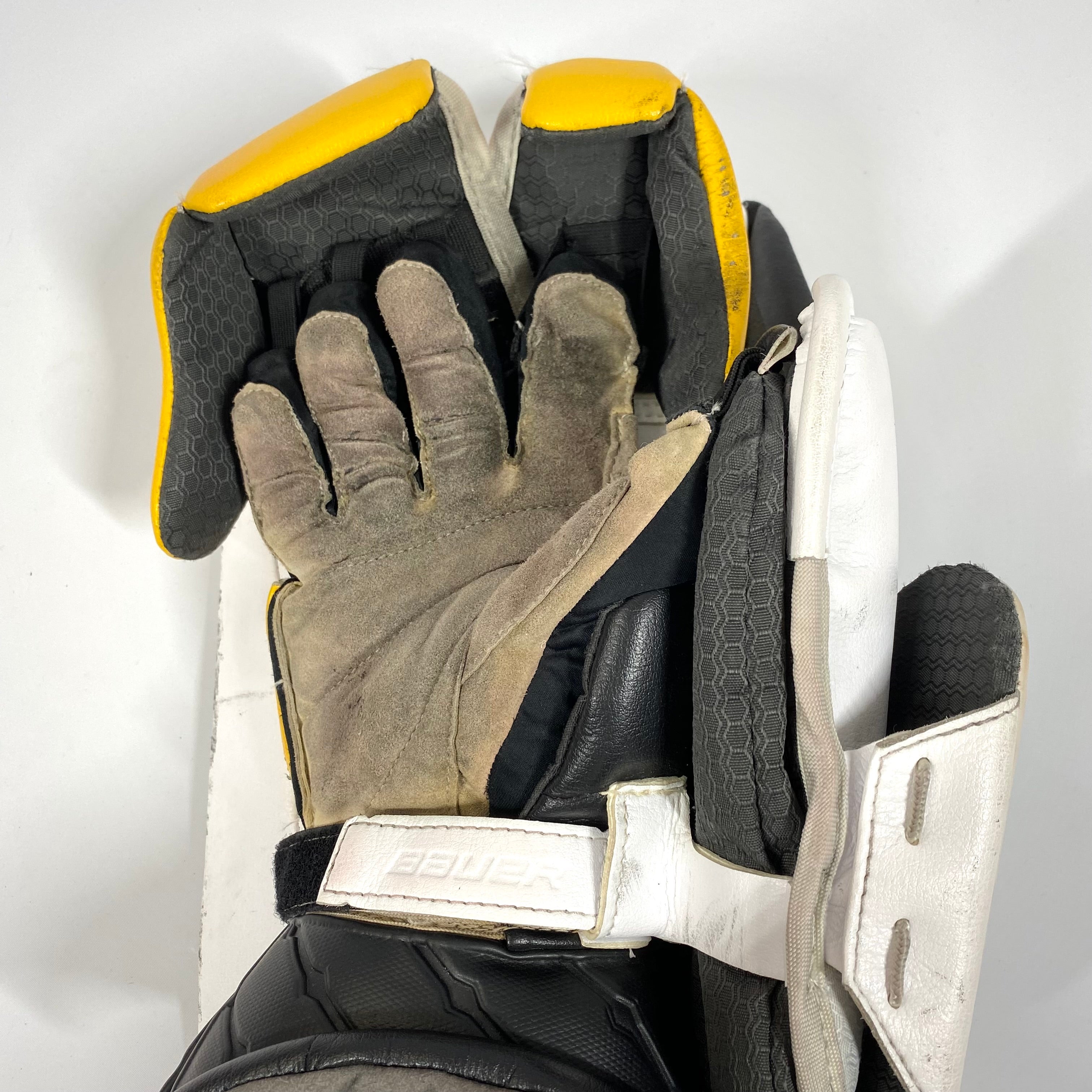 Bauer Vapor HyperLite - Bloqueur de gardien Pro Stock d'occasion (blanc/jaune/noir)